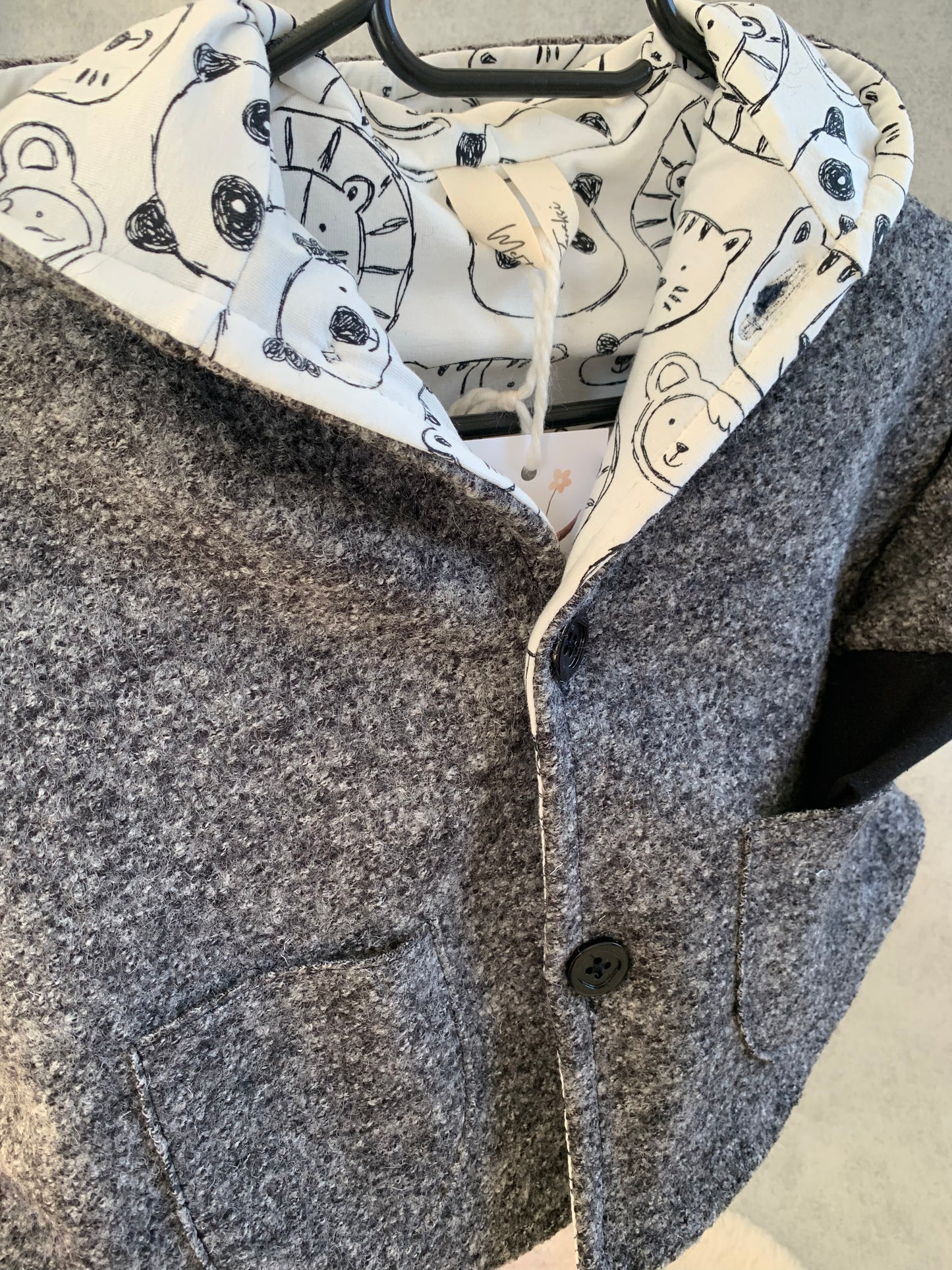 Kleinkind Cape-Jacke aus Wolle grau