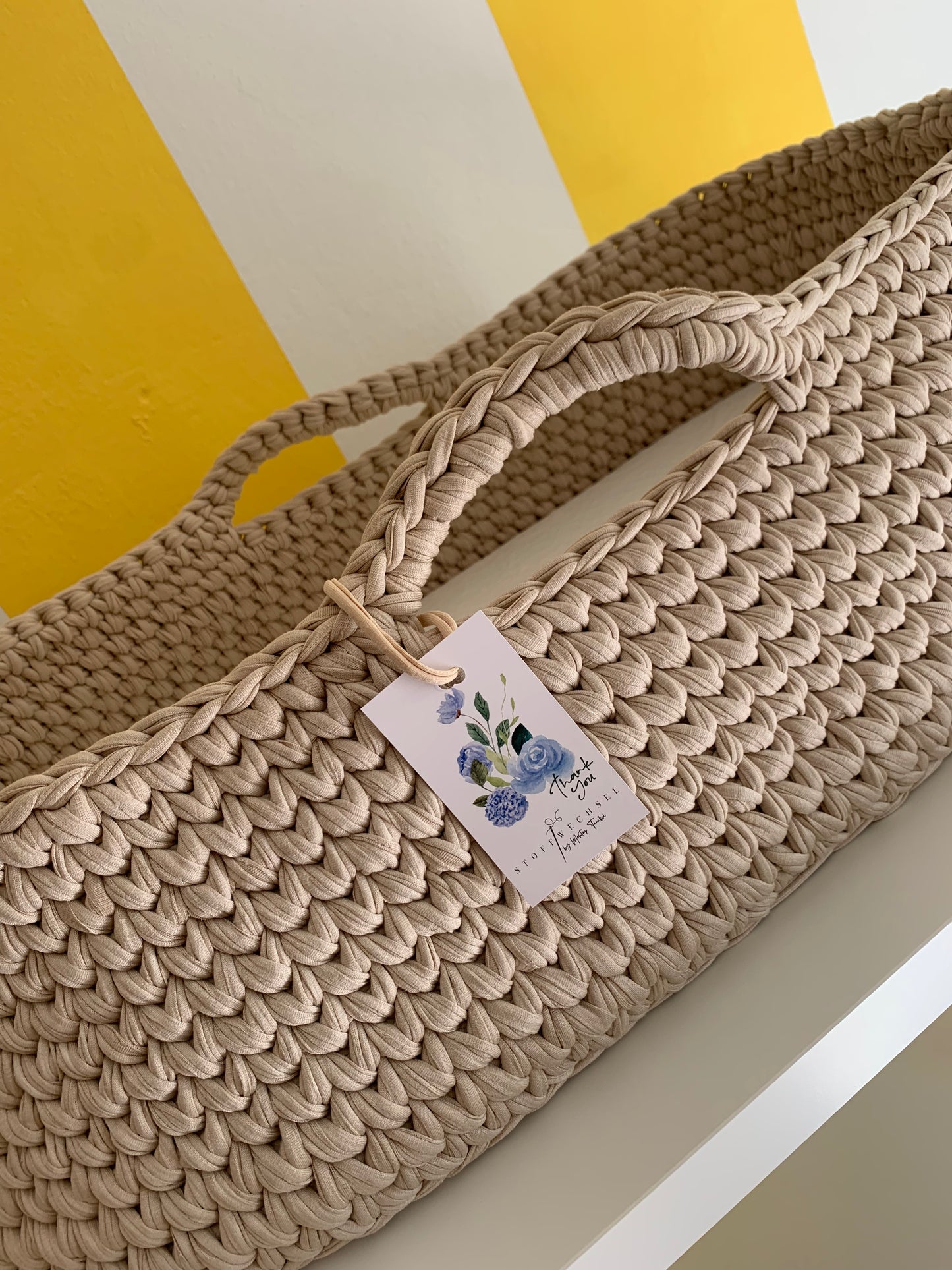 Moseskorb mit Matratze beige
