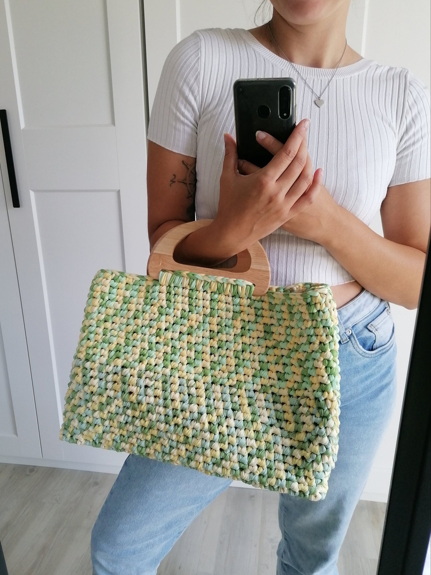 Handgefertigte große Shopper Tasche