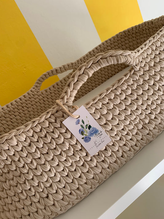 Moseskorb mit Matratze beige